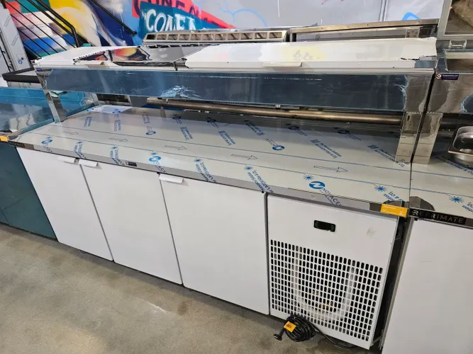 balcão de inox refrigerado 2m com condimentadora - a pronta entrega