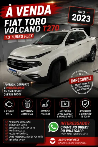 Fiat Toro Volcano 1.3 T270 4X2 Flex AUT 2023