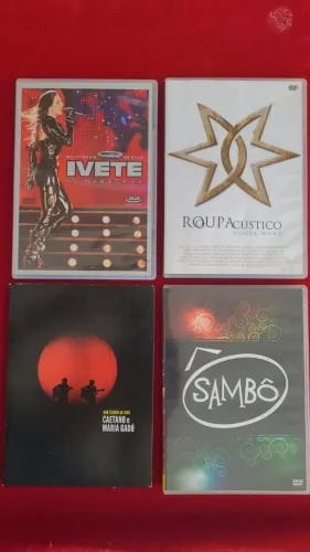 Lote com 4 DVDs shows MPB ao vivo ROUPA NOVA IVETE CAETANO SAMBÔ