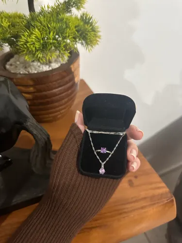 Conjunto de ametista em prata 925