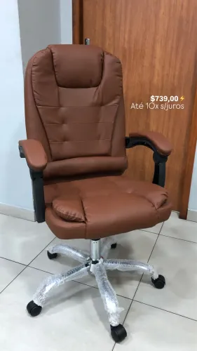 Cadeira Presidente Base Cromada 