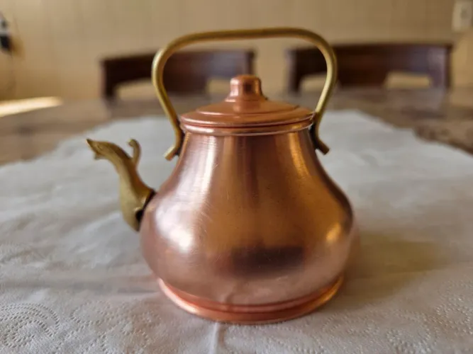 MINI CHALEIRA EM COBRE E LATÃO , ITALIANA , VINTAGE !