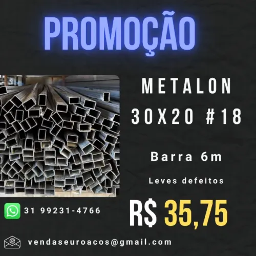 METALON 30X20 CHAPA 18 com leves defeitos