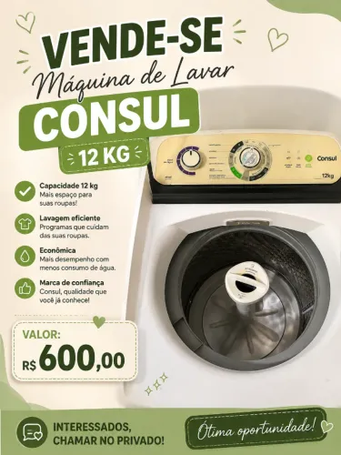 Máquina lavar 12kg consul