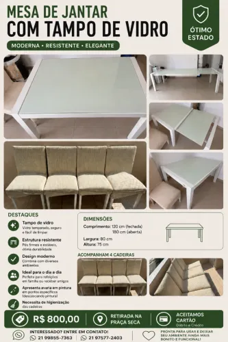 Mesa de jantar extensiva 