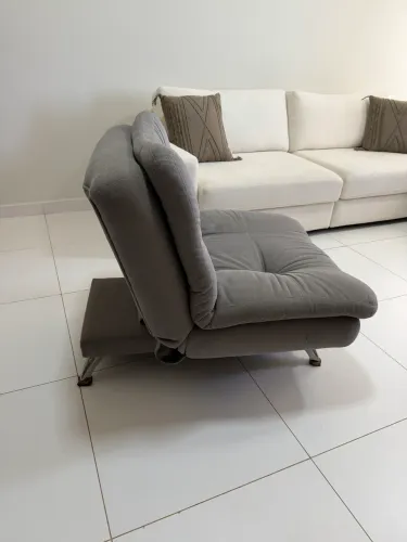 Conjunto de sofá e poltrona reclináveis 
