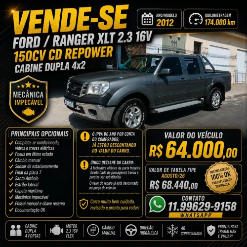 Ford Ranger XLT 2.3 16V 150cv CD Repower. 2012
