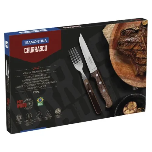 Jogo De Talheres Tramontina Churrasco Jumbo 12 Peças