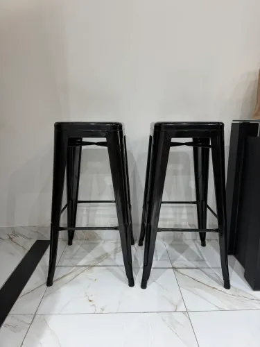 Banquetas alta industrial aço preto