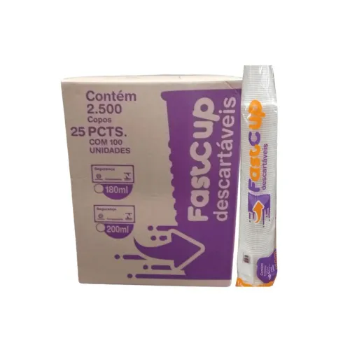 Caixa de copos descartáveis 2500 unidades 180ml