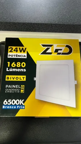 Plafon Painel Led Embutir Quadrado 24w 6500k Zled