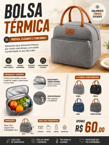 Bolsa térmica ideal para marmitas 