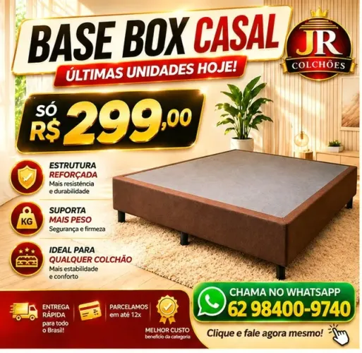 Cama Box Casal com conforto e durabilidade! Chame no zap para mais informações!