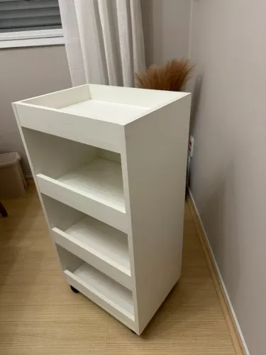 Carrinho Auxiliar em MDF Branco