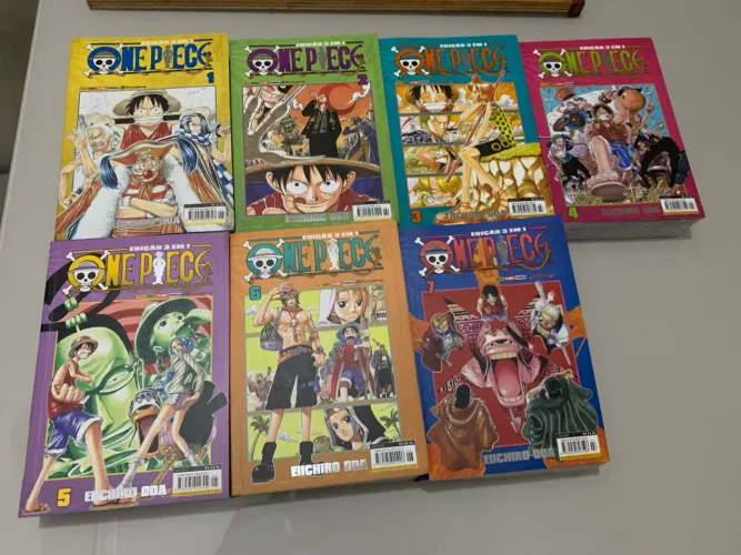 Mangás one piece 3 em 1 volumes 1 ao 7