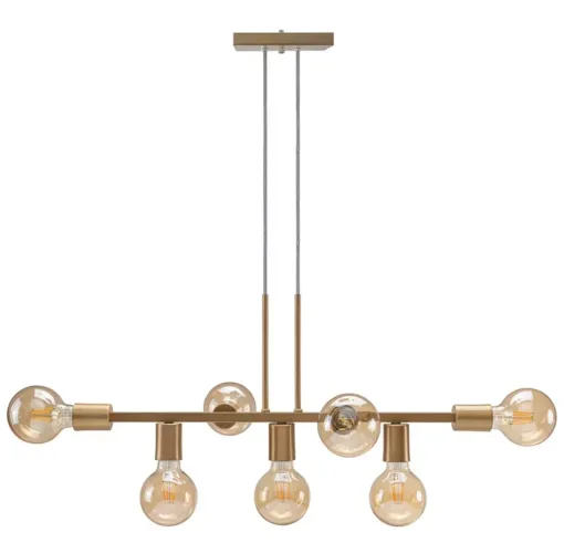 LUSTRE VERNIZ OURO, 7 LÂMPADAS