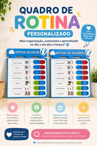Quadro de rotina infantil personalizado