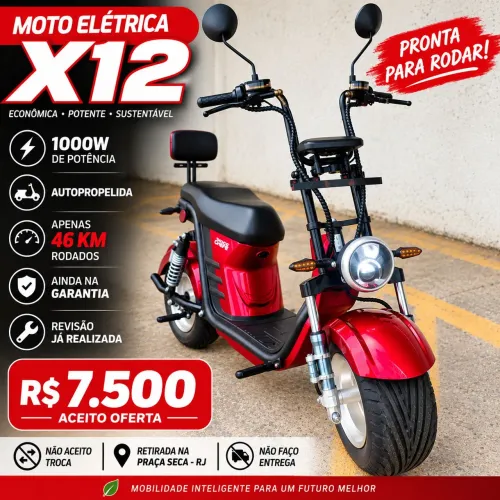MOTO ELÉTRICA X12 1000W ? APENAS 46 KM RODADOS