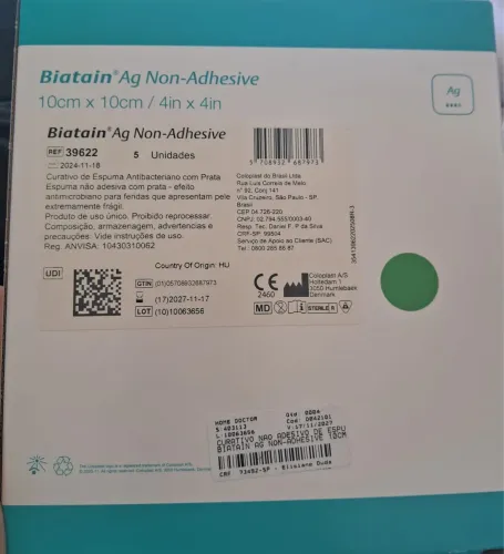 Curativo Biatain Ag Non-Adhesive (Coloplast) -10x10