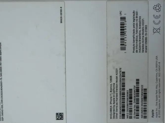 iPhone branco 11 128GB usado