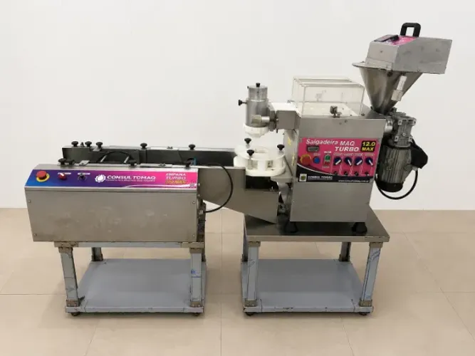 Modeladora de salgados + Empanadeira MAQ TURBO 12.0 MAX + Kit Duplo Recheio. CONSULTOMAQ