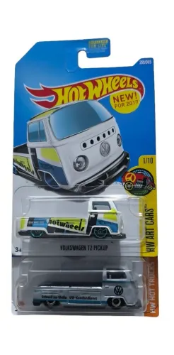 Dupla Hot Wheels Volkswagen Kombi T2 Pickup - Cinza e Branca