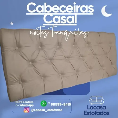 Cabeceira casal - tecido suede