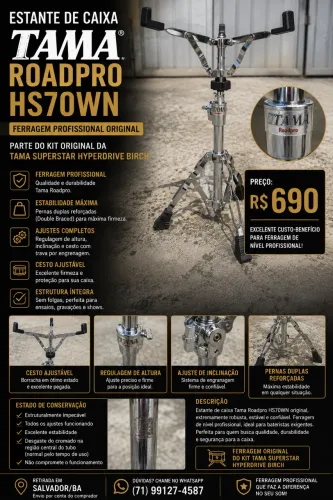 Estante de Caixa Tama Roadpro HS70WN - Original | Ferragem Profissional