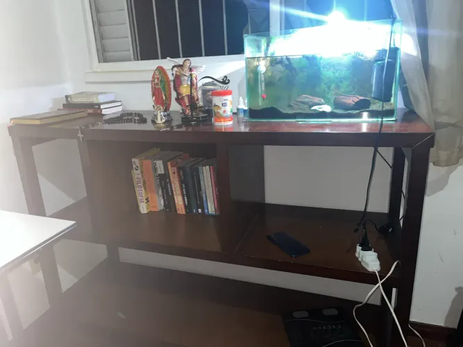 Estante de madeira maciça - Super reforçada para aquários, livros, TV