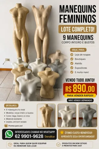 VENDE-SE LOTE DE MANEQUINS FEMININOS