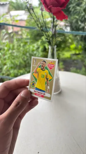 Neymar Jr Ouro - Gold Figurinha Legend, Sticker Lendário!