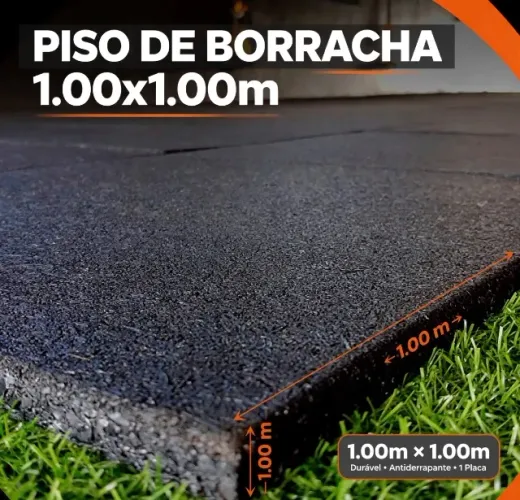 Piso de Borracha -Antiderrapante- 1.00x1.00m