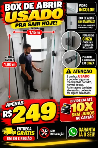 Box abrir incolor banheiro