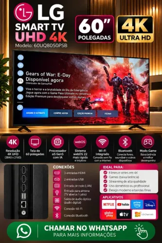 Smart TV LG 60" 4K UHD 60UQ8050PSB - 2 unidades