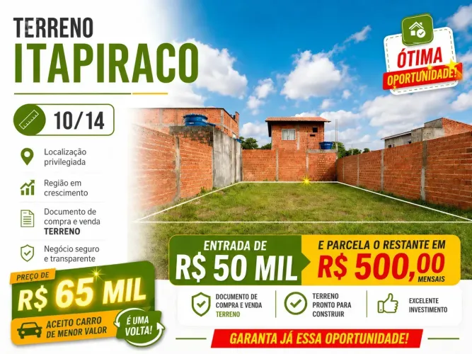 Oportunidade de Terreno Itapiraco / Cohatrac