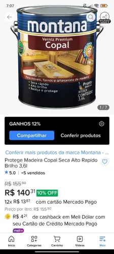 Verniz 3,6 lit 100,00