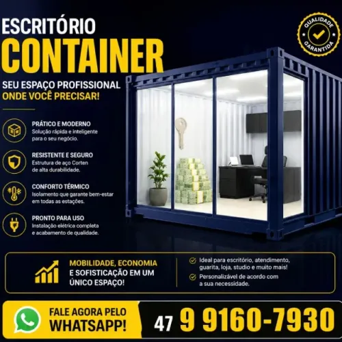 Escritório  Container Moderno | Entrega  Rápida 