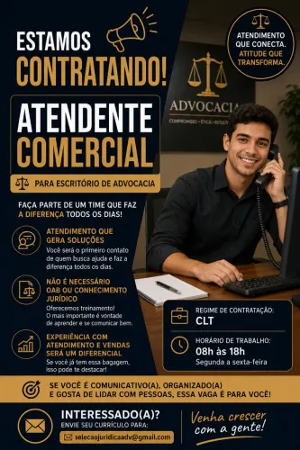 Vaga para Atendente Comercial