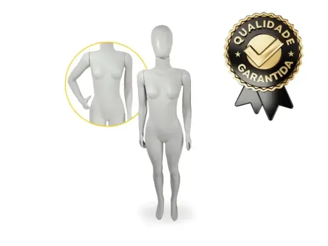 Manequim Feminino Queridinha 3 Braços De Plástico - Branco Sopro