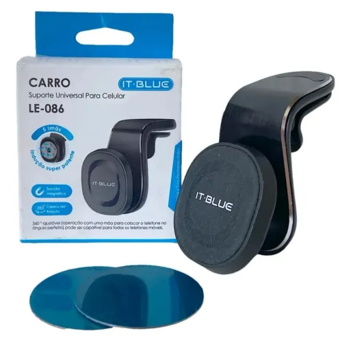 Suporte Magnético it-blue fixado na saída do ar condicionado preto com imã incluido