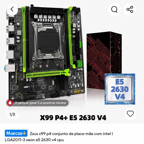 Kit Xeon X99 P4+ + Intel Xeon E5-2630 V4 | Leia a descrição