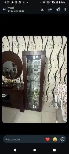 Conjunto Cristaleira Buffet com espelho