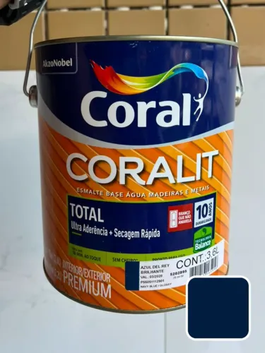 Tinta Esmalte Sintético Acetinado Premium 3,6L Azul Del Rey - Coralit Coral