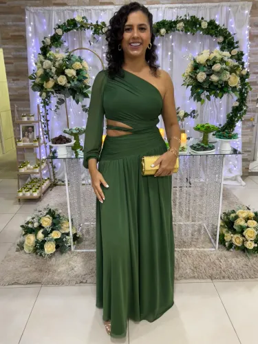 Vestido verde oliva madrinha