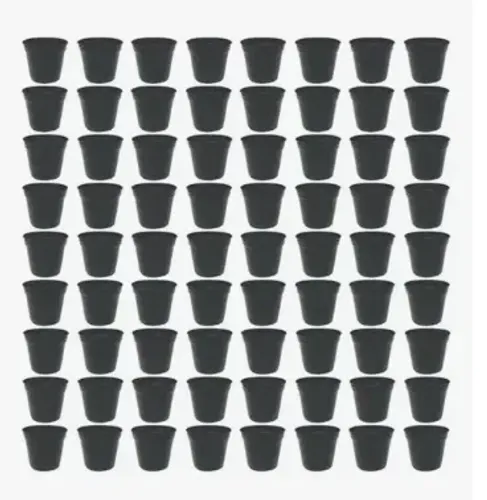 Mini Vaso Pote 7 - 150ml Plástico N7 Preto Muda Atacado