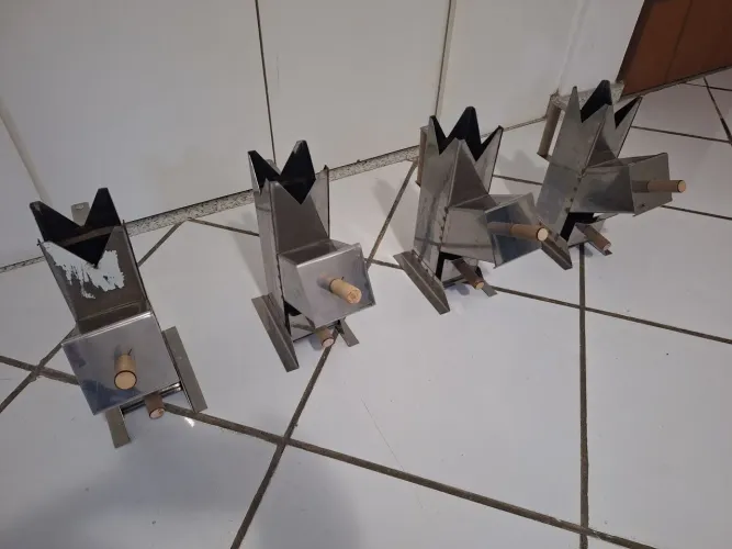 Fogão a lenha portátil inoxidável