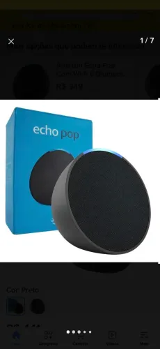 Amazon Echo Pop / Nova, lacrada e com garantia!<br>Compacta, moderna e com som excelente ?