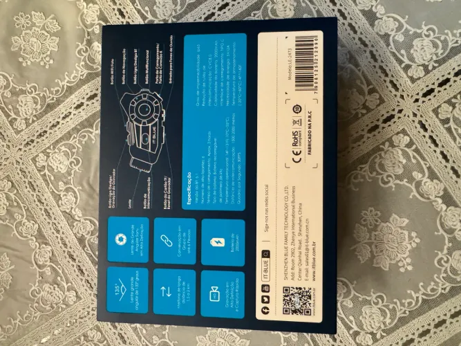 Intercomunicador de capacete IT Blue LE-2473 com câmera Sony 2k