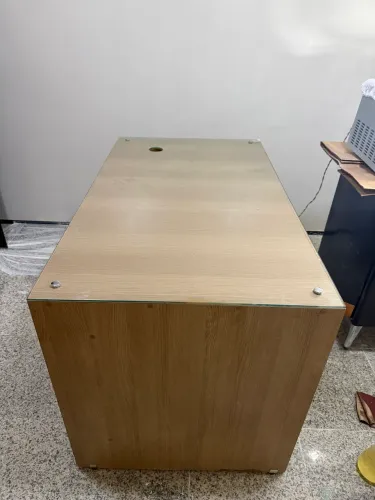 Mesa Escritório 1,20m com Tampo de Vidro | Birô Executivo | Home Office | Escrivaninha
