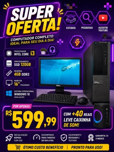 Computador completo i3 Dell